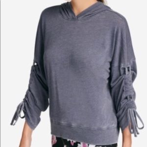 DKNY Relaxed Cinch Sleeve Hoodie